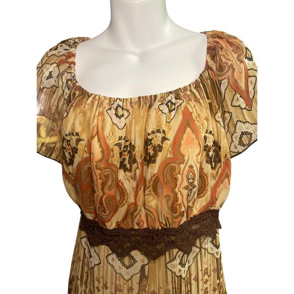 Vintage Studio 1940 Women's Top Size 18/20 Boho Abstract Short Sleeve Blouse - Picture 4 of 6